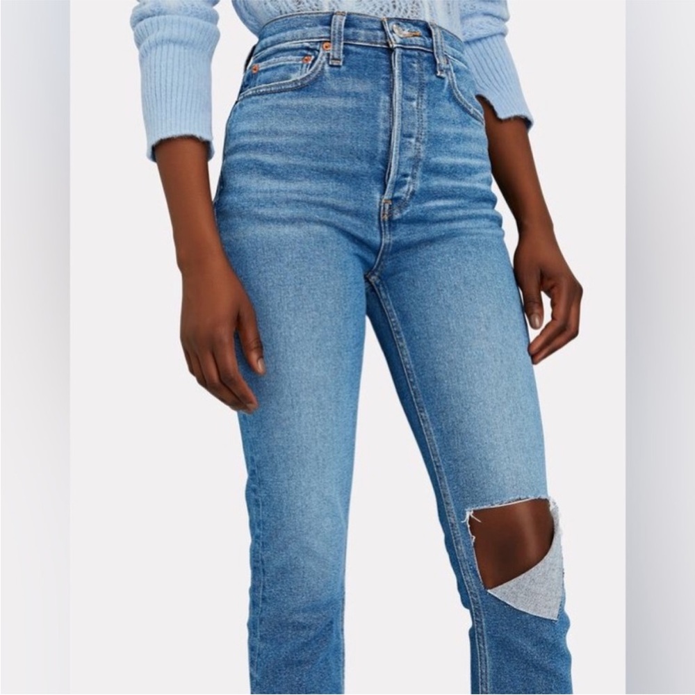 Re/Done Originals 90s Ultra High Rise Skinny Jean in Broken Through Size 24 - Picture 2 of 15